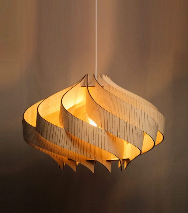 Main view of Vintage Spiral Restaurant Pendant Light - Wabi-Sabi Style Retro Study Bedroom Bar Counter Original Wood Moon u2026